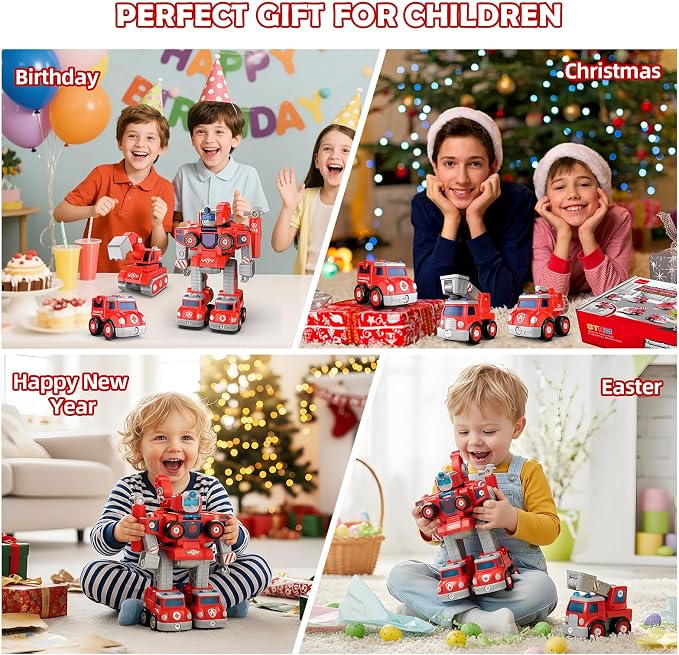 Rescue Hero 5-in-1 Transforming Robot and Fire Truck Toy for Boys 3-8 - Image 7
