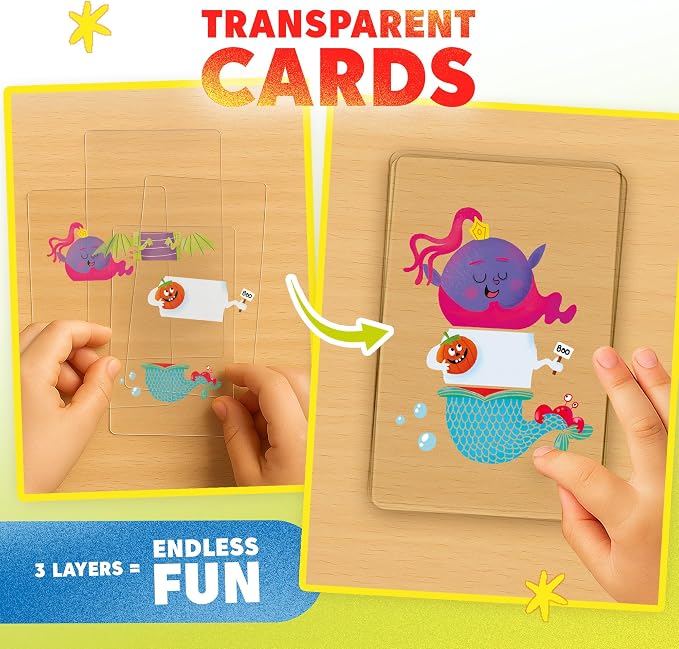 Kidrox Mix & Match Character Building Flash Cards, Transparent Layerable Learning Cards, 45 Pack - Image 2