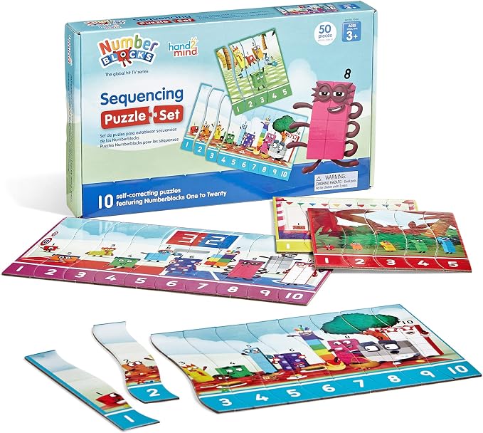 hand2mind Numberblocks Sequencing Puzzle Set, 50 Pieces, Ages 3+ by hand2mind