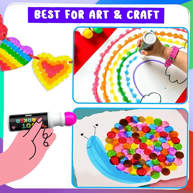 Chalkola 6 Washable Dot Markers for Toddlers 1-3, Non Toxic Kids Art Supply - Image 4