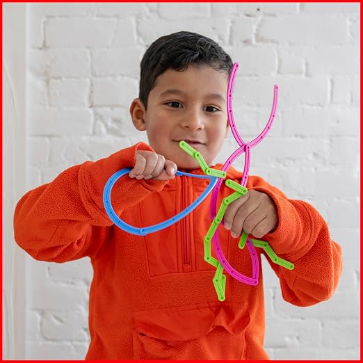 edxeducation Junior GeoStix - In Home Learning Toy for Early Math and Creativity - 200 Multicolored Construction Sticks - 30 Double-Sided Activity Cards - Geometric Manipulative - Image 2