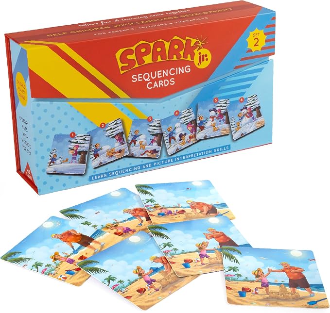 SPARK INNOVATIONS Sequencing Cards, Speech Therapy, Autism Therapy, SEL, Problem Solving, Social Skills, Picture Cards, ESL, English Language Learners (Set 2) by SPARKINNOVATIONS