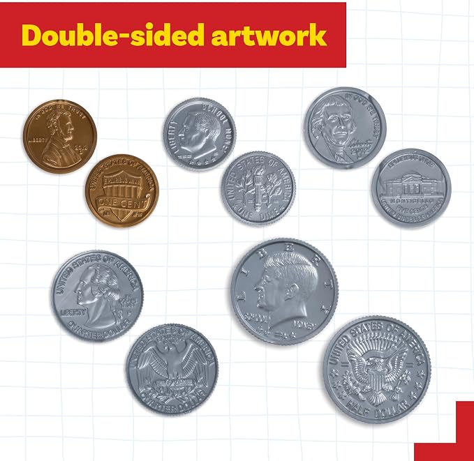 Learning Advantage Play Coin Set, Plastic, Realistic Coins for Pretend Play - Image 6