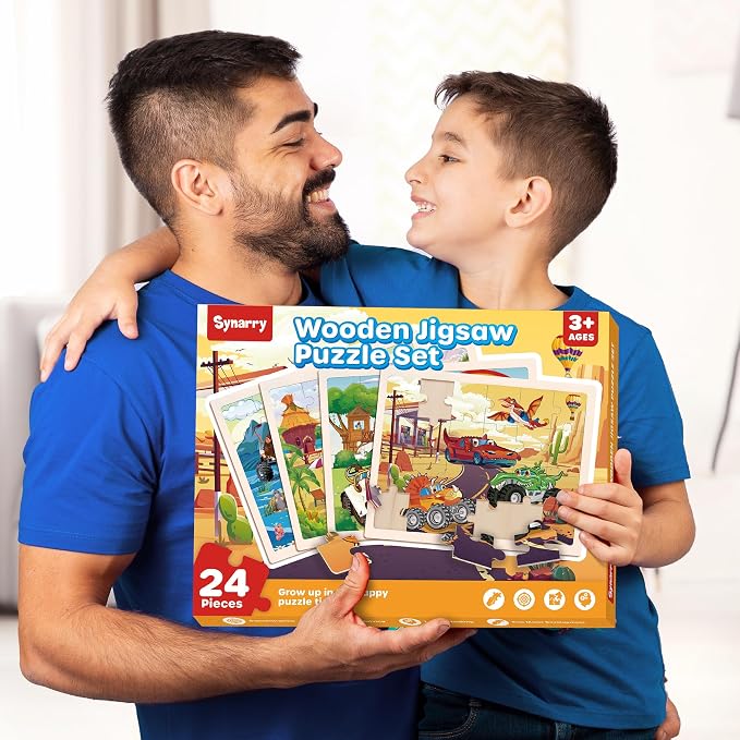 SYNARRY Large Wooden Monster Truck Puzzles for Kids Ages 4-6, Kids Gifts - Image 7