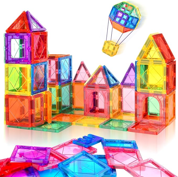 NVHH Magnetic Tiles for Kids Ages 3-5 4-8 Magnetic Blocks Creative Toys by NVHH