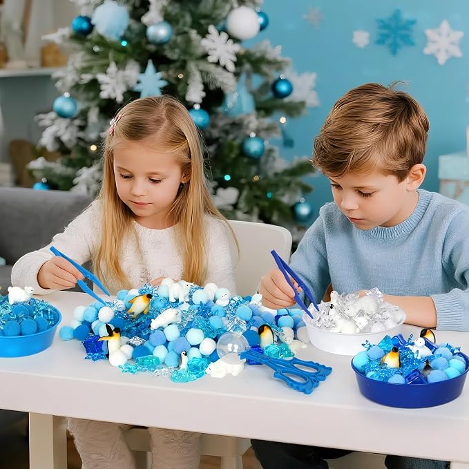 182 Pcs Arctic Animals Sensory Bin Items Winter Arctic Animals Counting Sorting Sensory Bin Filler Fine Motor Arctic Habitat Counts for Easter Day Spring Summer Counting Decor - Image 5