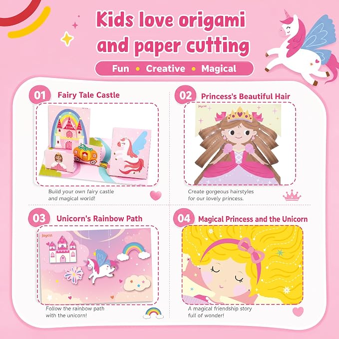 JoyCat Scissor Skills Activity Kit, Toddler Scissors Ages 3-5, Princess - Image 4