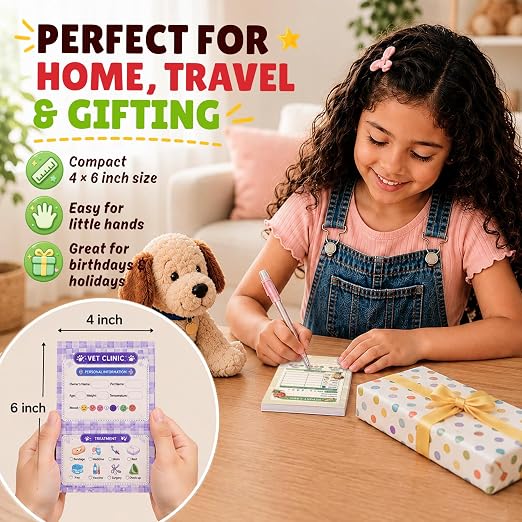 Risekallpa Play Pretend Notepads for Kids, Playtime Notepads 6 Pack 4x6in - Image 4