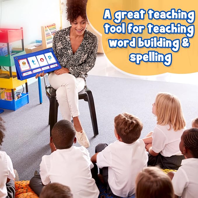 Torlam CVC Word Builder Kindergarten Classroom Must Haves, Phonics Games Preschool Learning Activities Spelling Toy Reading Letter Site Sight Words Games Flash Cards for Kids Autism Special Education - Image 6
