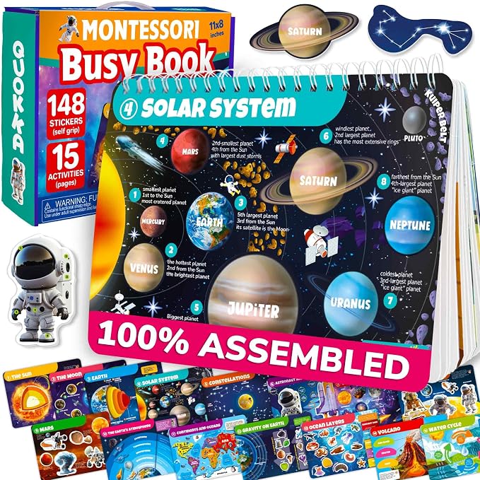 Montessori Busy Book for Kids Ages 4-8 — My Preschool Toddler Busy Book 3-5 by QUOKKA