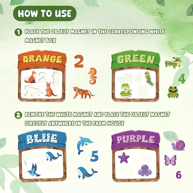 10Pcs Magnetic Color Sorting Cute Animal Fridge Magnets for Kids - Image 3
