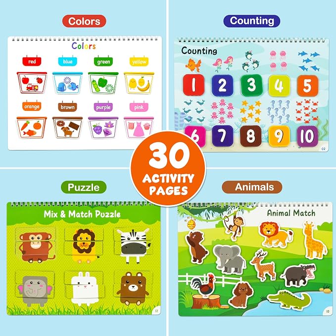 BenBen Busy Book for Toddlers 3-5, Pre-Assembled, 30 Pages, Airplane Toys - Image 3