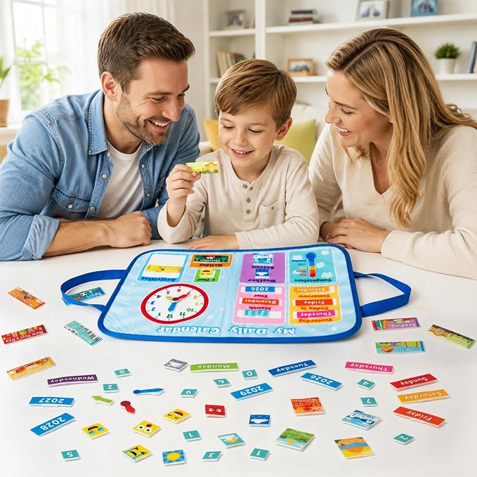 WATINC Travel Felt Board Story Set - Portable Felt Board Educational Birthday Gift for Boys Girls, Themed Storytelling Preschool Early Learning Interactive Play Kit for Toddlers (Calendar) - Image 6