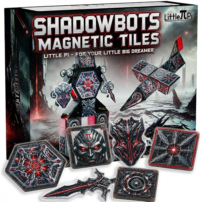 Little Pi Transformer Toys ShadowBots Magnetic Tiles,Transforming Robot Toy by LittlePi
