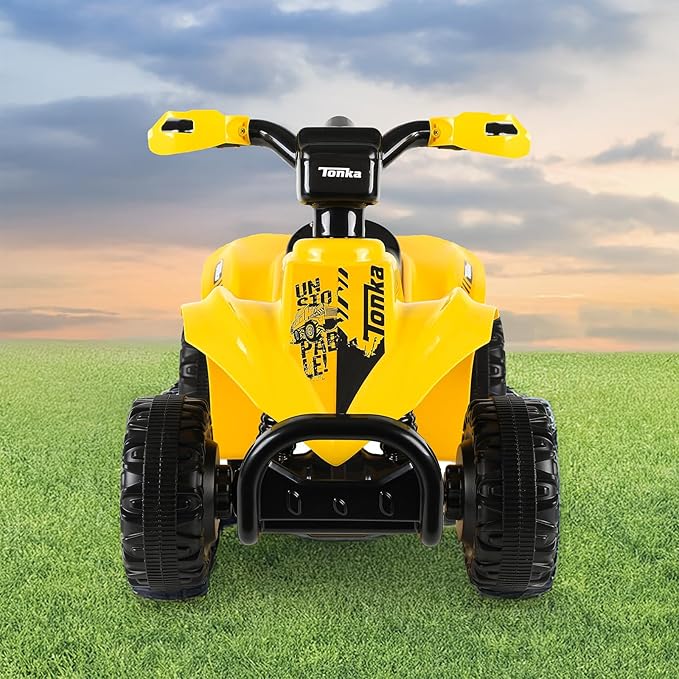 Tonka - 6V ATV Quad for Kids, Powerful and Safe Ride-On Toy with Rechargeable Battery, Forward and Reverse Driving, Max Weight Capacity of 55 LBS, Ages 2-3 Years