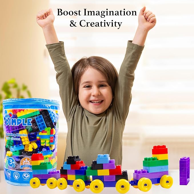Dimple 300 Piece Large Building Blocks for Toddlers, Kids Interlocking Toys - Image 3