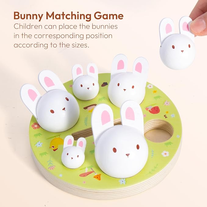 Woodtoe Easter Toys for Toddlers, Magnetic Easter Eggs, Picking Easter Bunny Toy, Montessori Toys for 3 4 5 6 Year Old, Wooden Sensory Color Sorting Toys, Spring Easter Basket Stuffers Gifts for Kids - Image 4