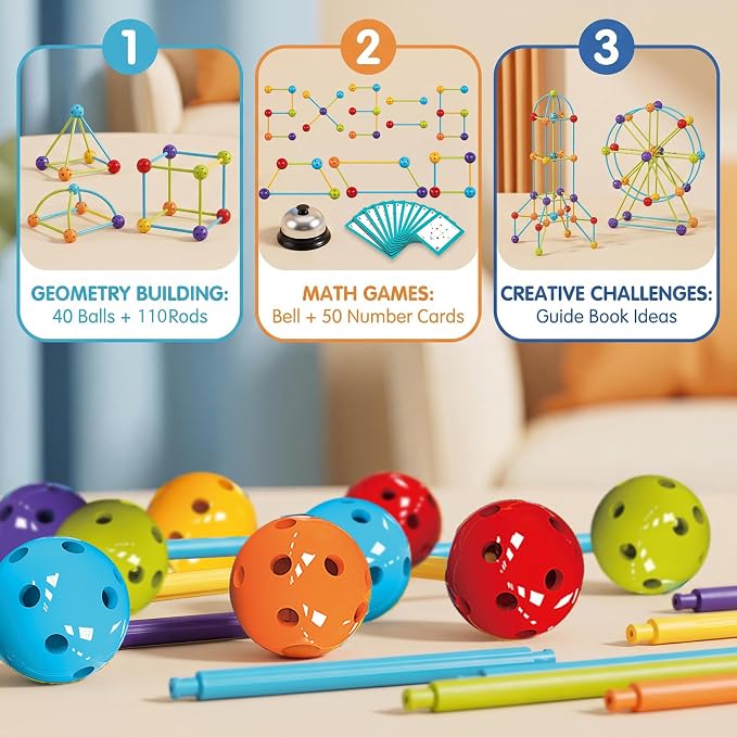 COUOMOXA 253 Pcs STEM Building Toys with Sound Bells - Image 2