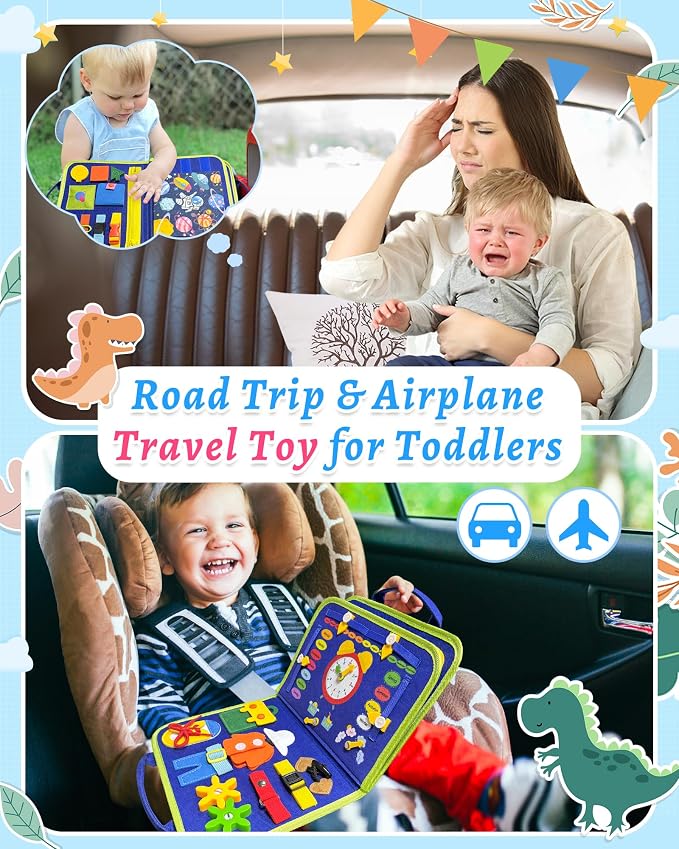 Exorany Busy Board Montessori Toys for Toddler Boy Birthday Gift Busy Book - Image 3