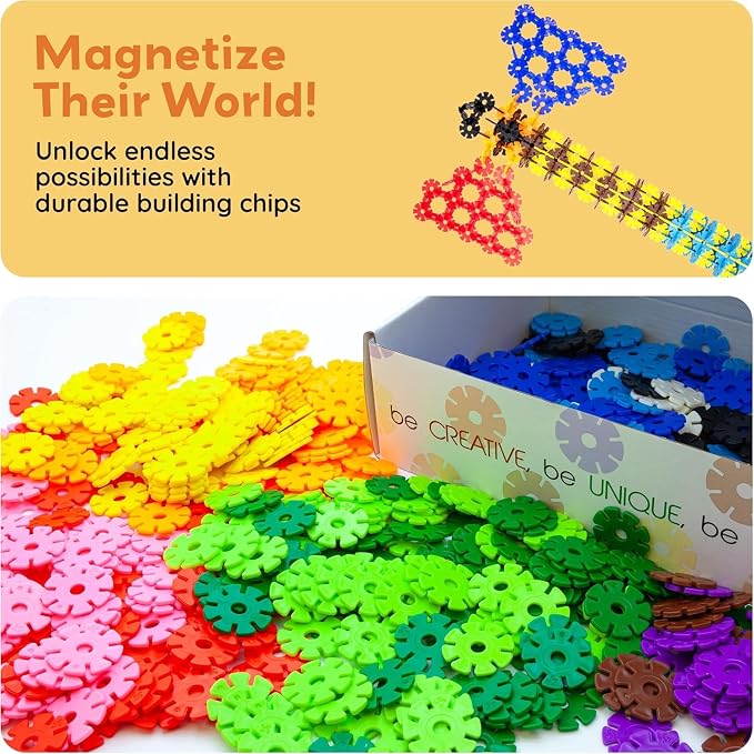 PicassoTiles Building Chips 600 Pieces Interlocking Construction Chips Creative Disc Block Toy Set STEM Learning Toys for Early Education and Child Brain Development Kids Boys Girls Age 3 and Up PTF60 - Image 7