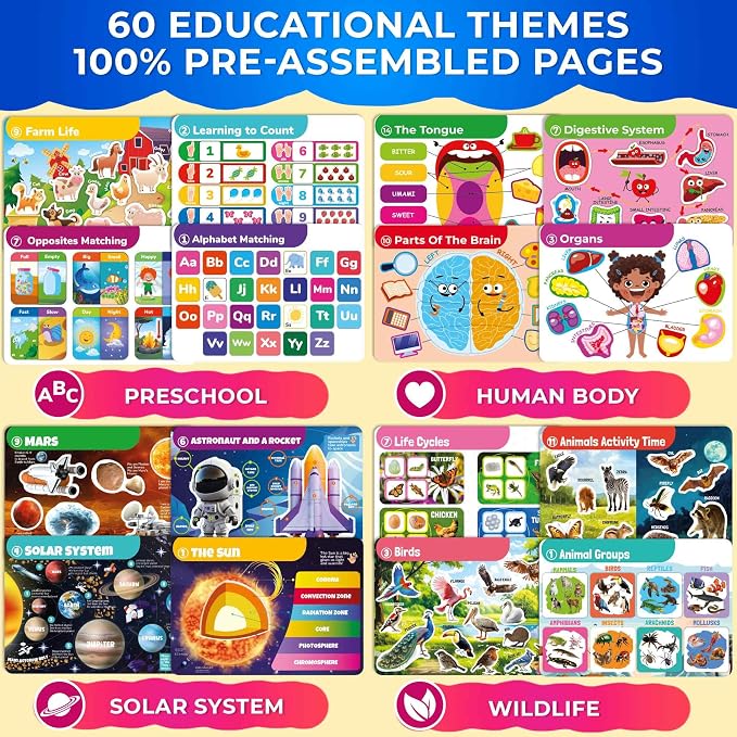Montessori Busy Book for Kids Ages 4-8 - 4 Velcro Toddler Busy Book 3-5 - Image 3