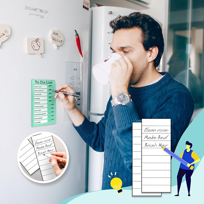 2 Pieces Chores Chart for Kids-Visual Schedule, Plastic Checklist Board, Detachable to Do List Whiteboard, Portable Routine Chart (Bluegreen) - Image 6