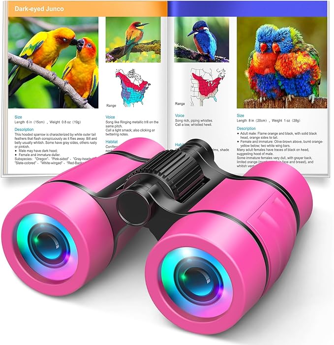 Toys for 3-7 Year Old Girls: LET'S GO! Binoculars for Kids Bird Watching|Camping|Hiking 3 4 5 6 7 8 Year Old Girl Boy Birthday Gifts Outdoor Toy for Kid Ages 4-6 Toddler Gift Stuffers by LETSGO
