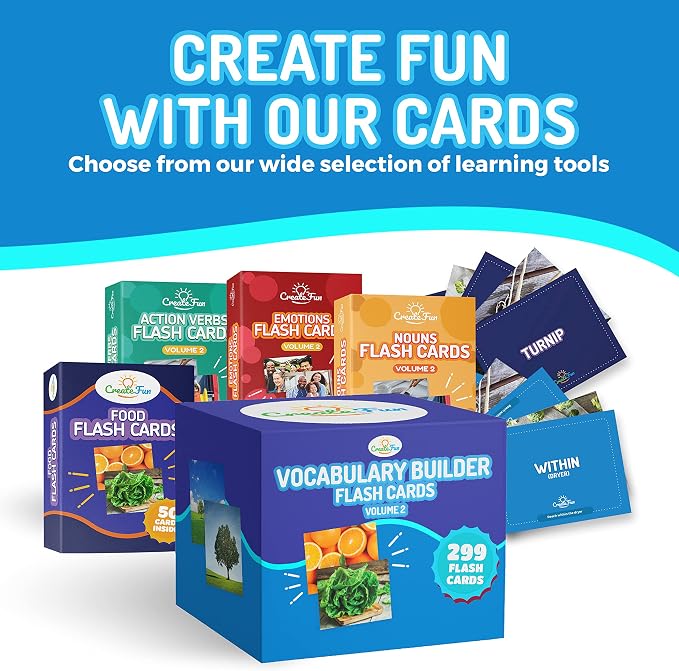 CreateFun 300 Vocabulary Builder Flash Cards V2 Speech Therapy,Autism,ESL - Image 8