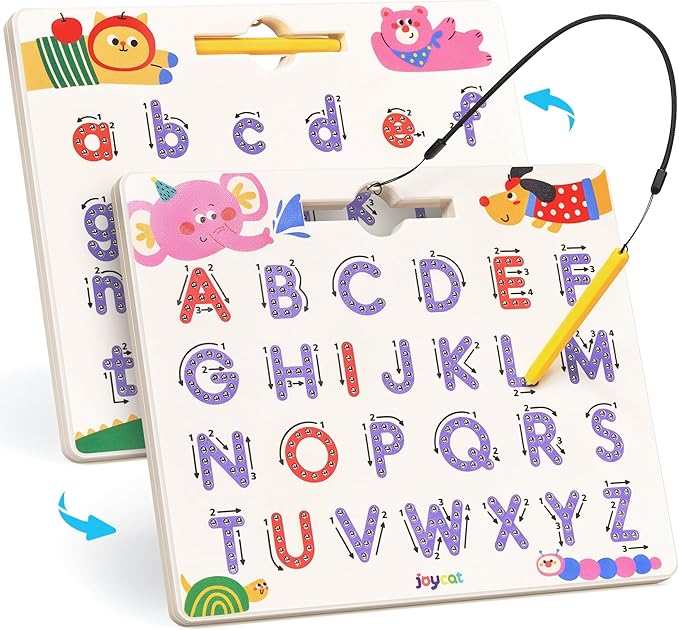 JoyCat Magnetic Animal Letter Tracing Board, Double-Sided ABC Writing Toy by JOYCAT