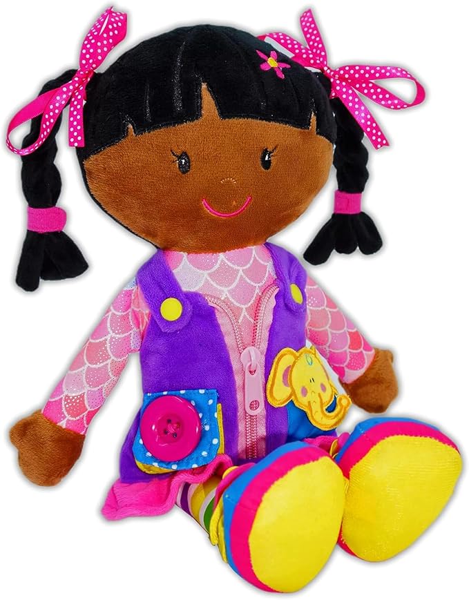 June Garden 15.5" Scarlett Montessori Learn-to-Dress Plush Doll - Image 6