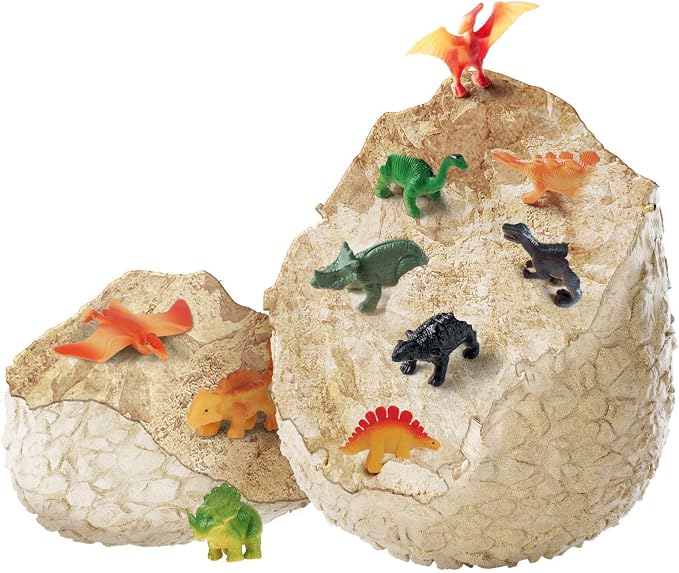 Dan&Darci Jumbo Dino Easter Egg - Unearth 12 Unique Large Surprise Dinosaurs in One Giant Filled Egg -Easter Gifts for Kids - Discover Dinosaur Archaeology Science STEM Crafts Gifts for Boys & Girls - Image 5