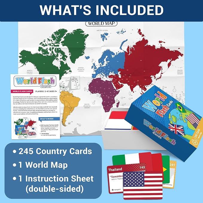 World Flags Flashcards, 245+ Country & Map Geography Game - Image 3