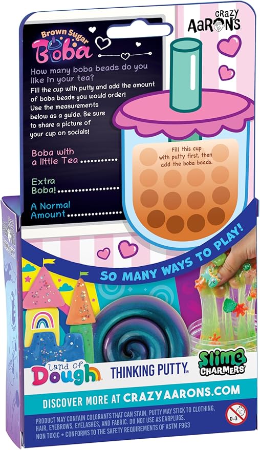 Crazy Aaron's Thinking Putty® - Brown Sugar Boba - Sensory Putty for Kids and Grown ups in a 4" Tin - Creative and Endless Fun, Stress Relief Therapy Toys, Never Dries Out - Made in USA