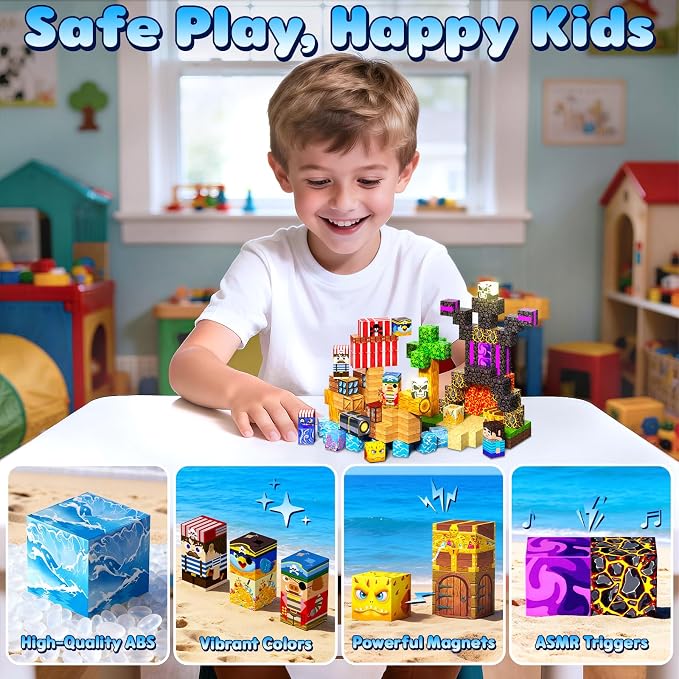 208PCS Magnetic Blocks, Building Cubes, Boys Kids Gifts Toys - Image 5