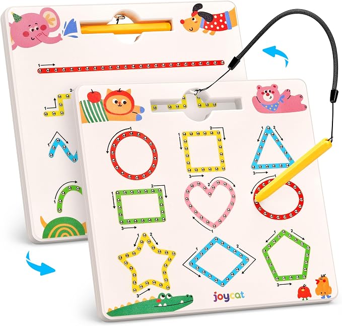 JoyCat Magnetic Animal Shapes and Lines Tracing Board, Pencil Control Toy by JOYCAT
