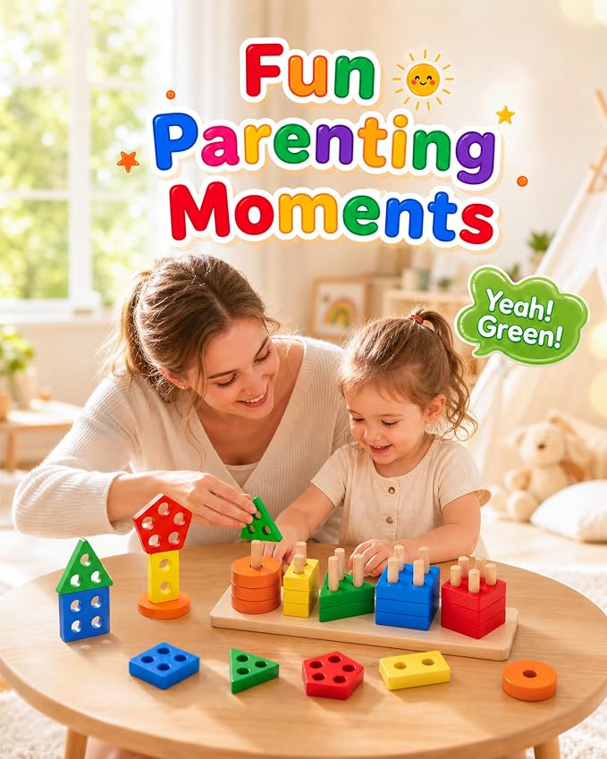 Montessori Toys for 1 2 3 Year Old Boys Girls Toddlers, Wooden Toys Gifts - Image 7