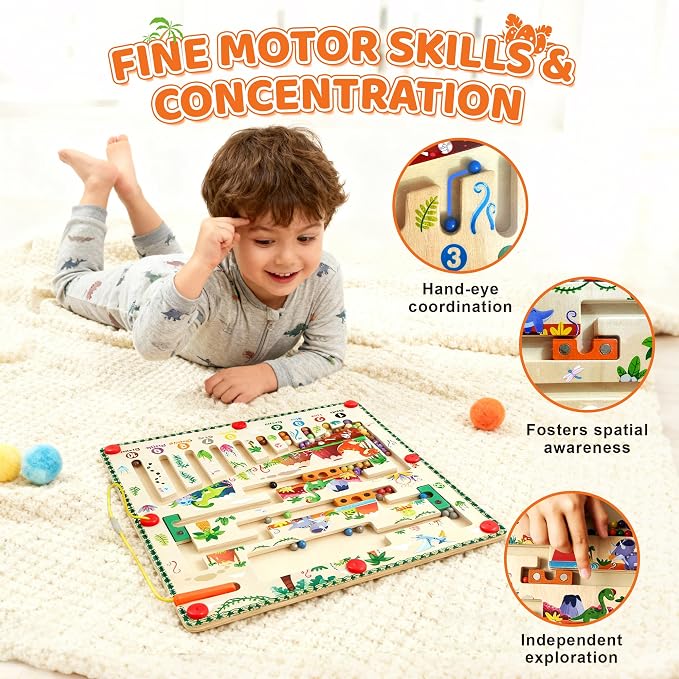 Magnetic Maze for Toddlers 3+, Dinosaur - Image 2