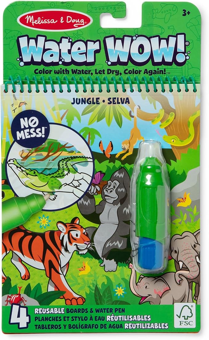 Melissa & Doug On The Go Water Wow! Reusable Water-Reveal Coloring Activity Pad – Jungle by Unknown