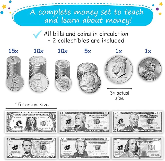 Simply magic 48 PCS Large Double-Sided Magnetic Money - Money Manipulatives - Image 3
