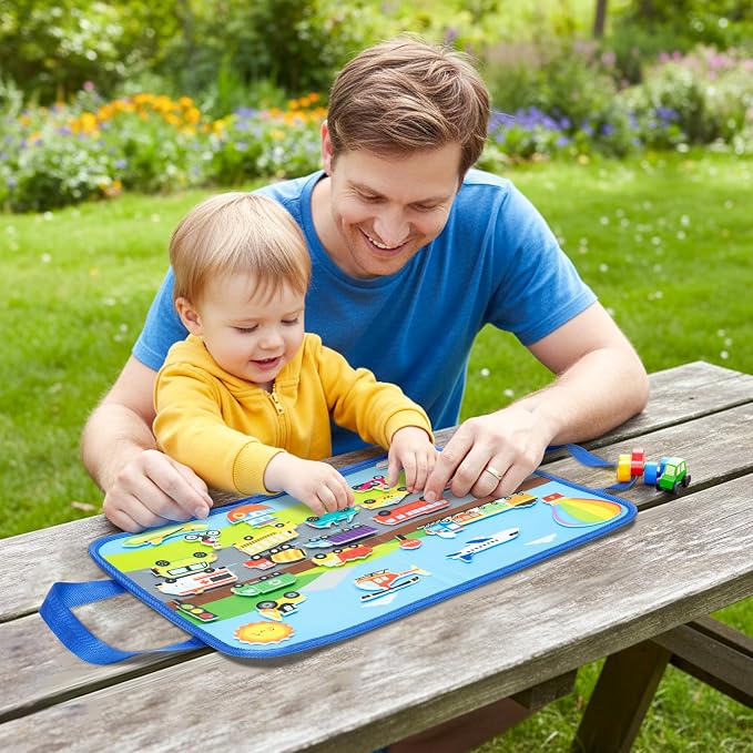 WATINC Travel Felt Board Story Set - 25PCS Portable Felt Board Educational Birthday Gift for Boys Girls, Themed Storytelling Preschool Early Learning Interactive Play Kit for Toddlers (Transportation) - Image 6