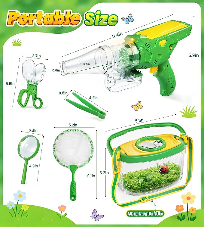 Bug Catcher for Kids Age 3-12, Bug Vacuum Catching Kit with Bug Collector - Image 8
