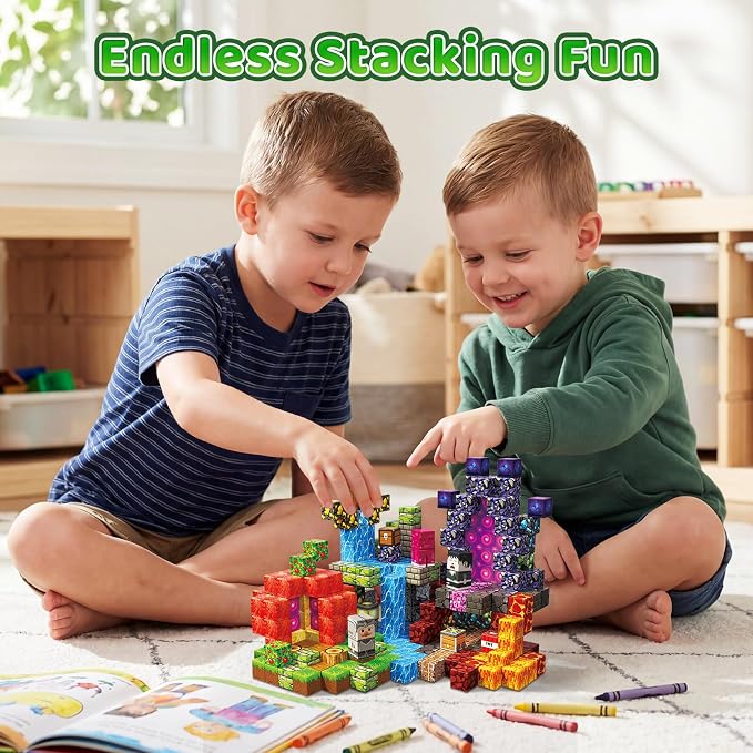 300PCS Magnetic Blocks, STEM Educational Magnet Building Cubes - Image 6