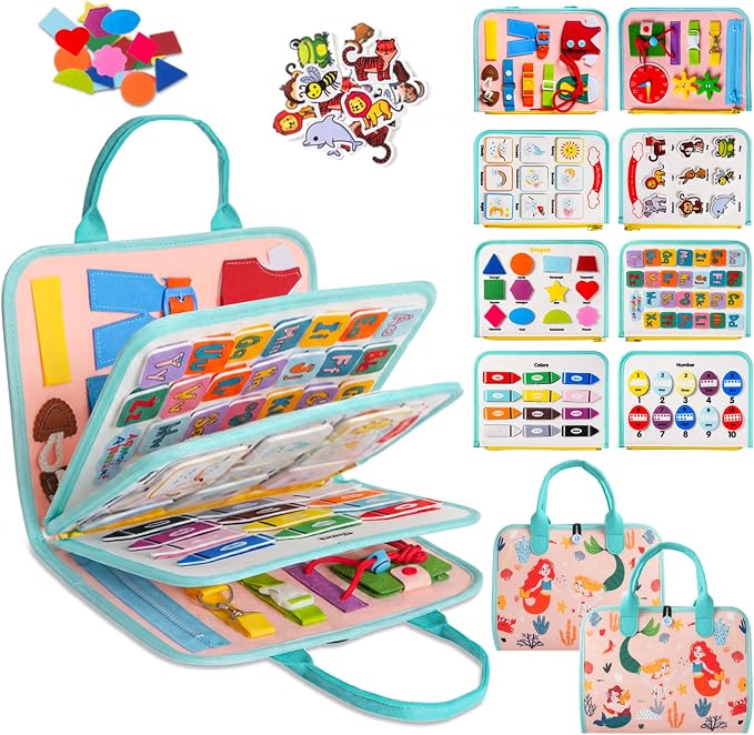 Teefrye Toddlers Busy Board Montessori Toys for Old 1-3 Year Girl Busy Book by Teefrye