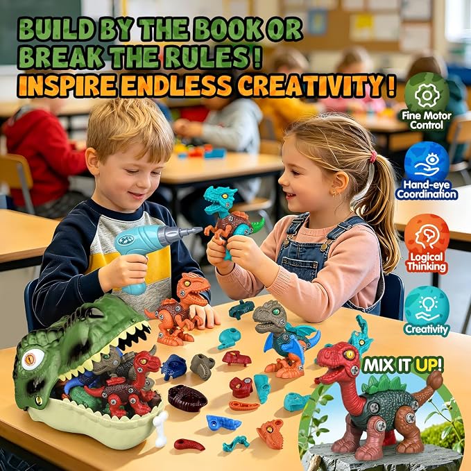 Drefirsa Dinosaur Toys for Kids Age 3-5 5-7, 8Pcs Take Apart Dinosaur Set - Image 4