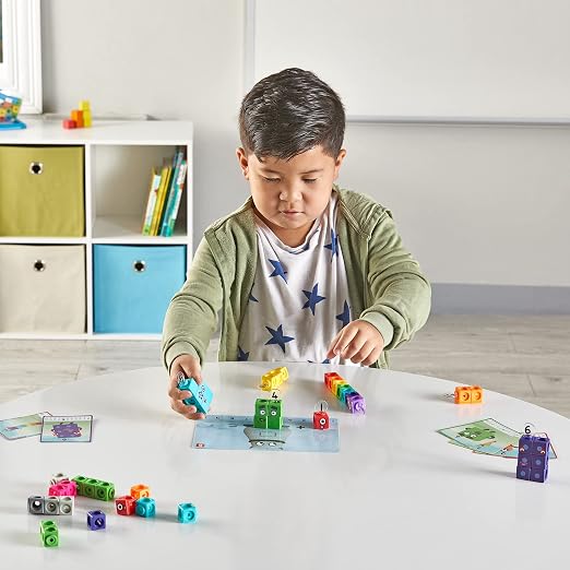 hand2mind MathLink Cubes Numberblocks 1-10 Activity Set, 30 Preschool Learning Activities, Counting Blocks, Linking Cubes, Educational Toys for Kids, Number Games, Math Manipulatives Kindergarten - Image 4