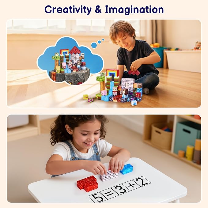 100PCS Magnetic Blocks, Magnetic Building Blocks Cubes Tiles for Kid - Image 7