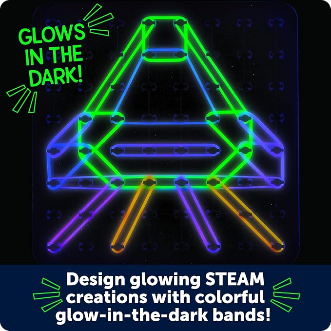 Learning Resources STEM Explorers Geo-Glow Art Kit - Glow in The Dark Toys, Kids Art Display, Homeschool, Fine Motor Skills, Critical Thinking for Kids - Image 2