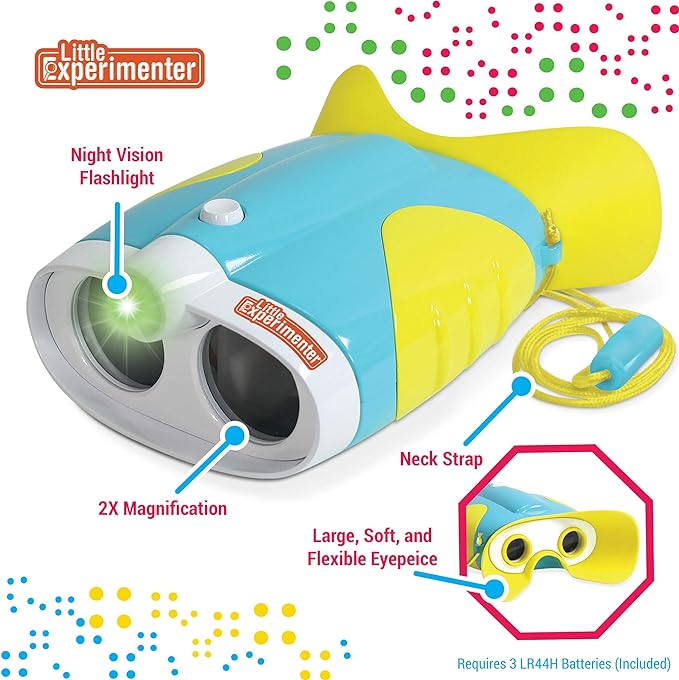 Little Experimenter Night Vision Binoculars for Kids, Flashlight, Ages 3-6 - Image 3