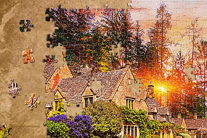 1000 Piece Jigsaw Puzzle for Kids and Adults 19x27in - Village by The Lake - Image 3