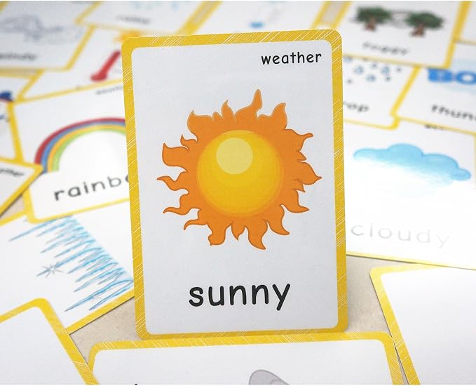 22 Weather Flash Cards, Classroom Decor and Early Learning Teacher Tools by SANTSUN